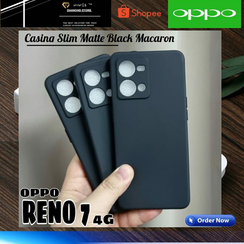 OPPO PREMIUM SOFT CASE  OPPO RENO 7 4G 8 4G CAMERA PROTECTION CASING SLIM MATTE BLACK MACARON