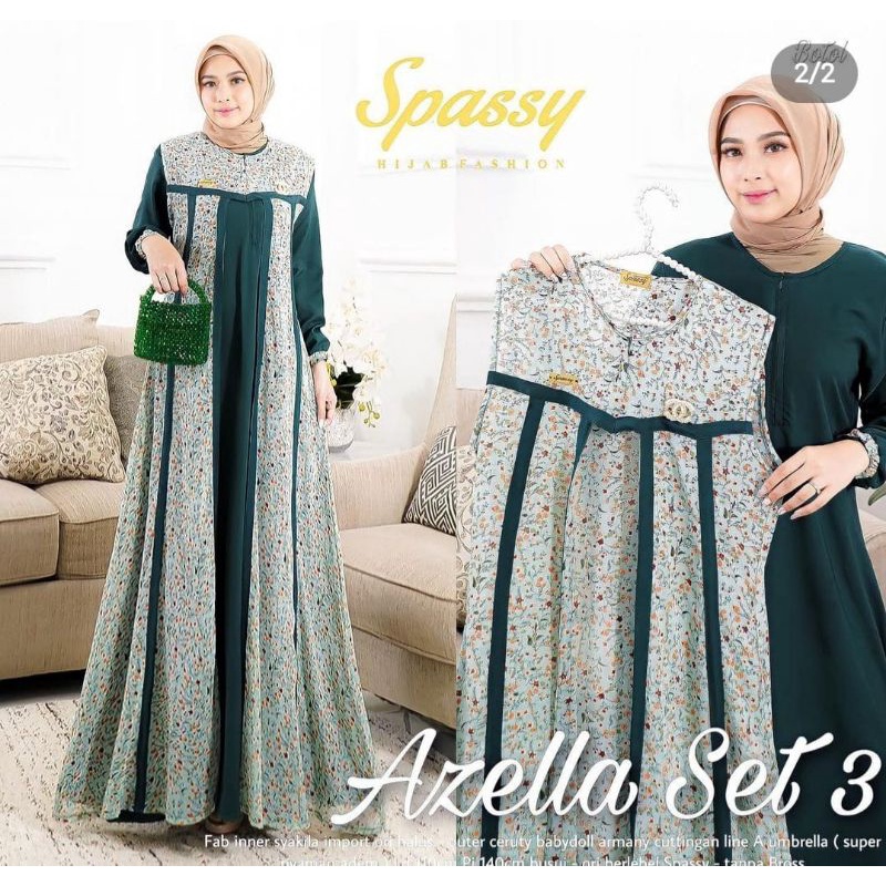 Gamis 2in1 Azzella Set || Realpict (COD Bayar Ditempat)