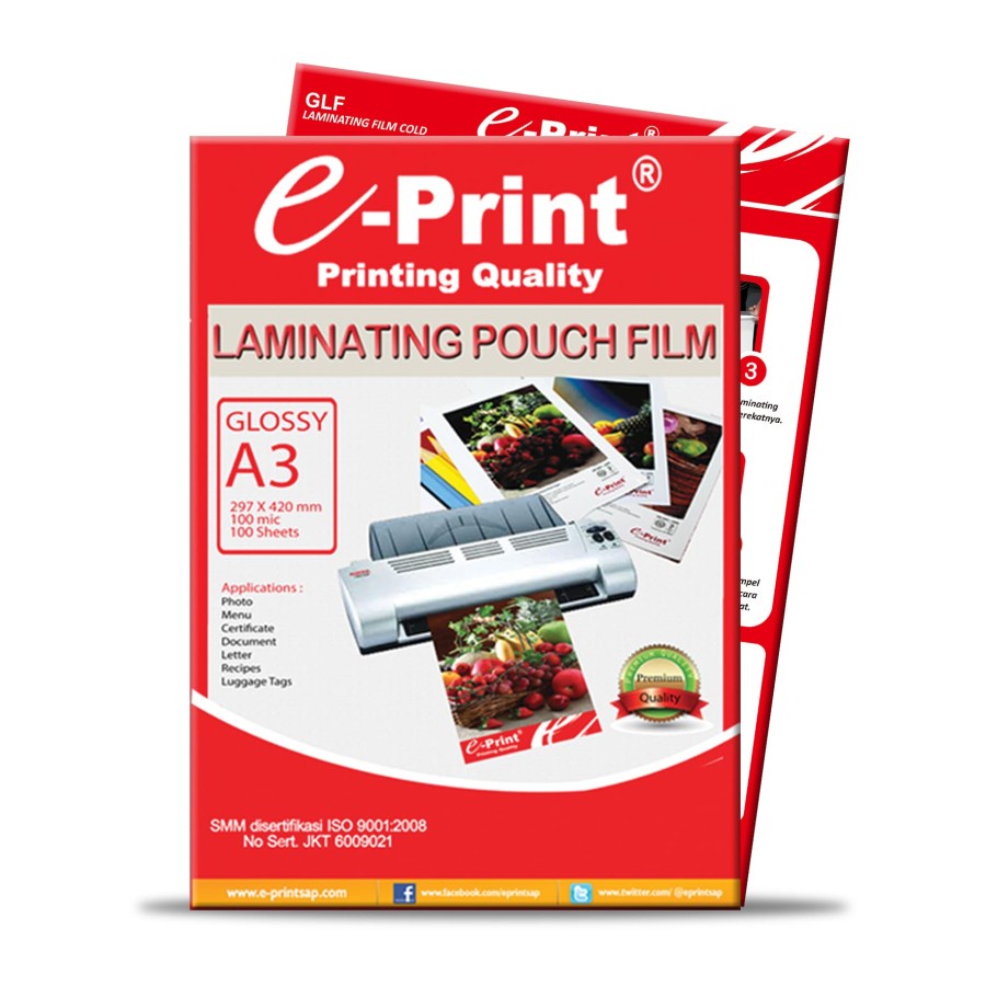 E-Print Laminating Pouch Film A3 Isi 100 Lembar