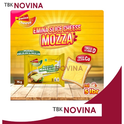 KEJU EMINA MOZZA SLICE 5lbr x 15gr Keju Moza Mozzarella