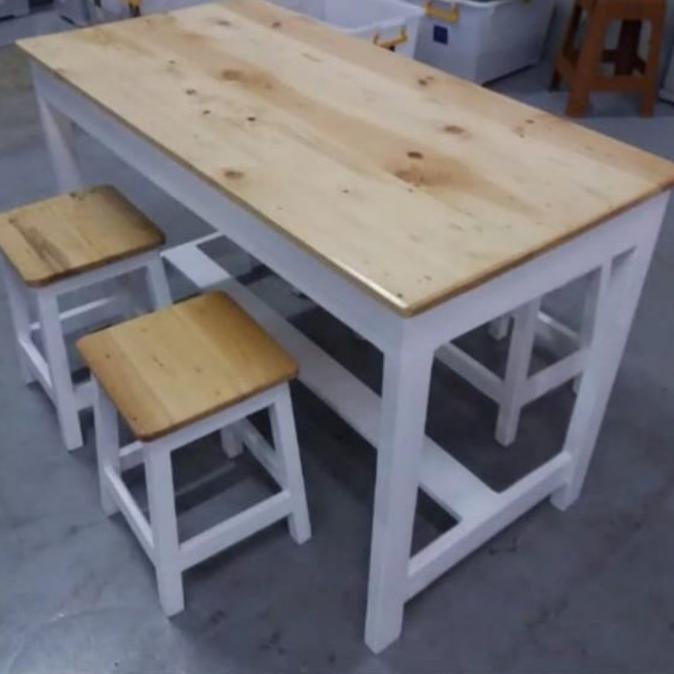 Meja Makan Jati Belanda Kaki Putih Rendisuhedi