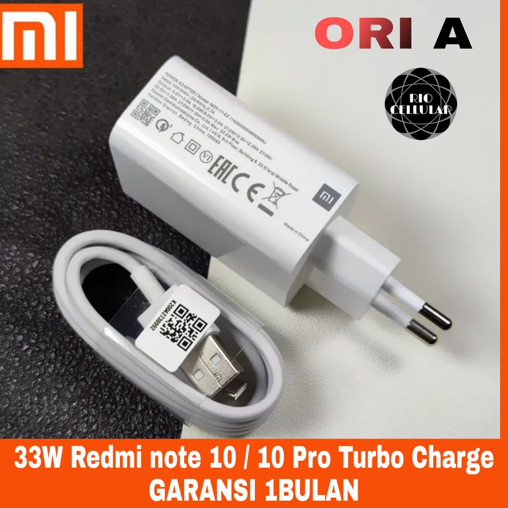 Mi Turbo Charge Redmi Note 10 / 10 Pro 33W  Original Grade A