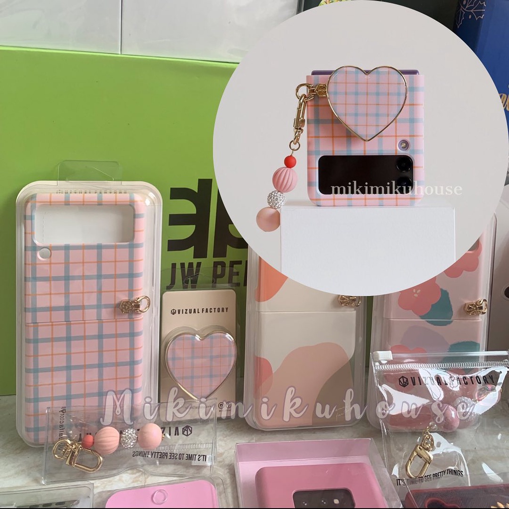 Z  FLIP 4 KOREAN CASE CASING KOREA SAMSUNG 5G ZFLIP3 FLIP3 FACTORY FLIP 4 STRAP COVER VIZUAL WIGGLE 