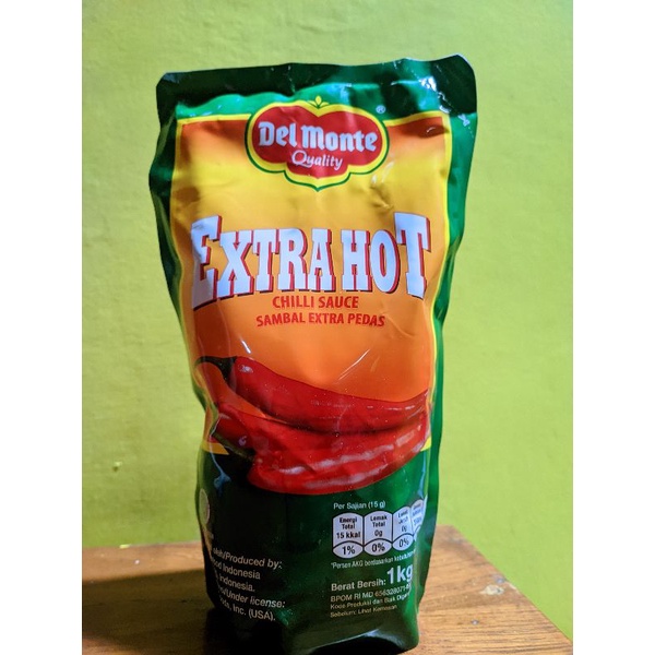 

DelMonte saos ketchup tomat & saos extra Hot Chilli refill 1 kg