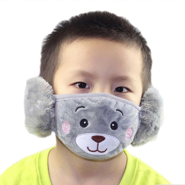 IMPORT Earmuff Mask Kids Masker anak anti virus corona penutup Telinga Mulut Hidung Anak