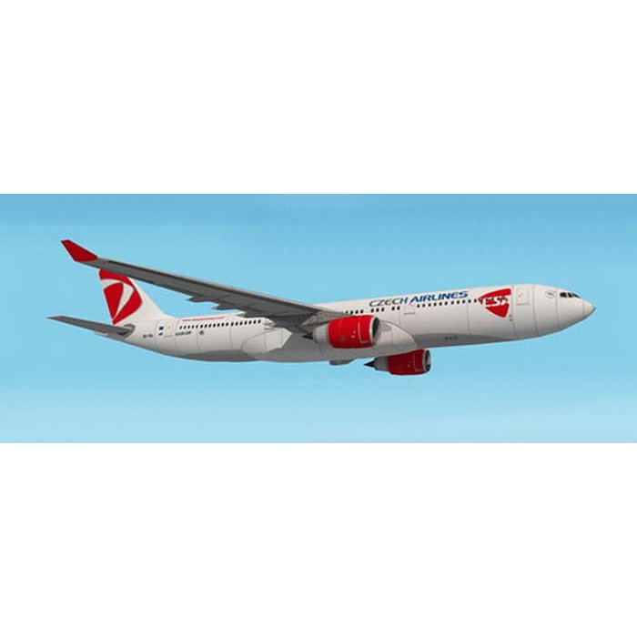 DIY Miniatur Papercraft Pesawat Airbus A330-300 CSA Czech Airlines