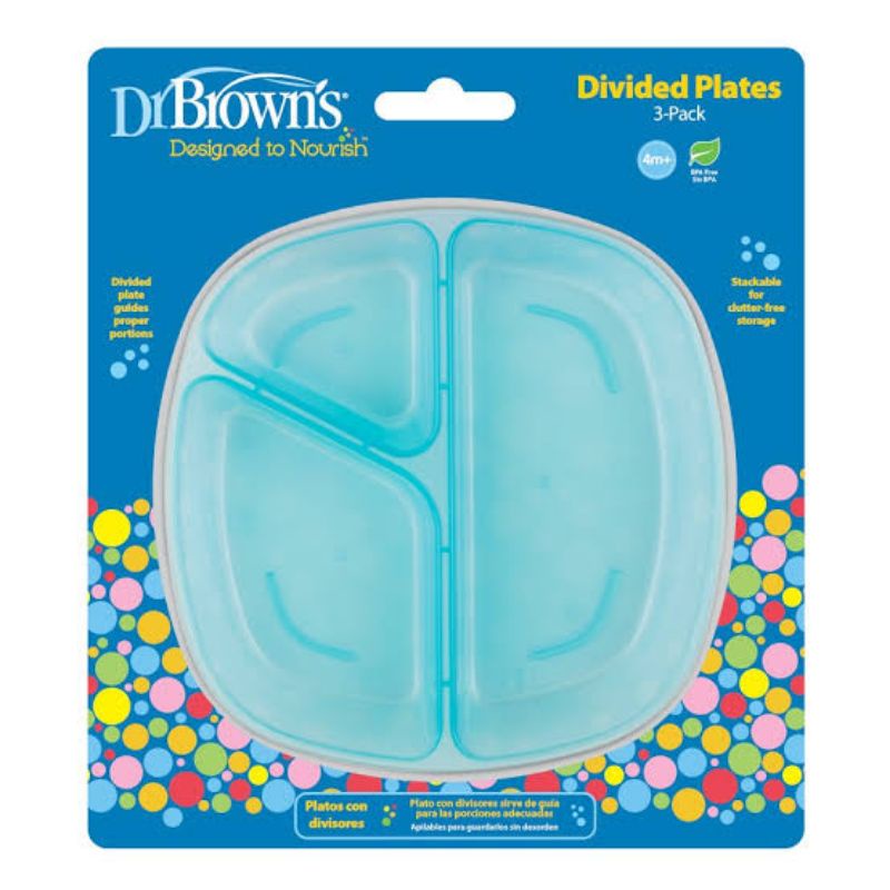 Dr Brown's Divided Plates 3 pak Piring Baby Sekat