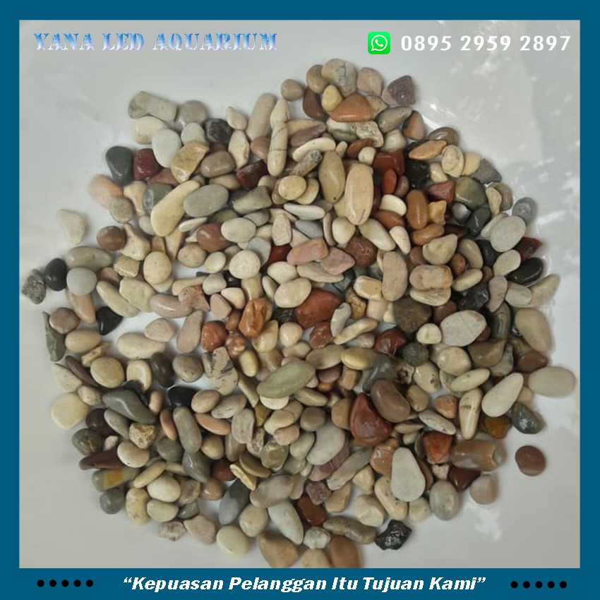 pasir batu pancawarna kecil 1kg hiasan aquarium