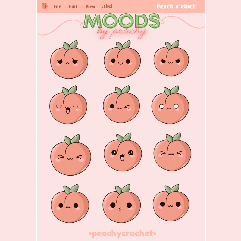 Sticker Peachy Crochet Official