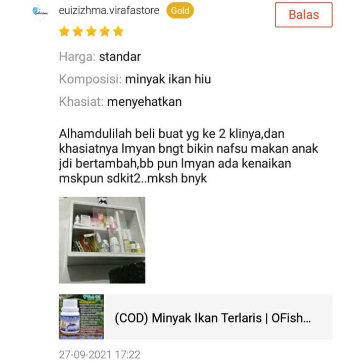 Kapsul Gemuk Penggemuk Badan OFish Oil Minyak Ikan Hiu Nutrisi cocok untuk anak hingga dewasa. Anak makan lahap otak cerdas