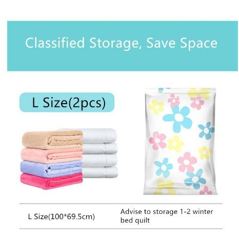 BERKUALITAS Vacuum Bag Plastik Storage Press / Vacuum Clothes Bag 10pcs Free Pompa