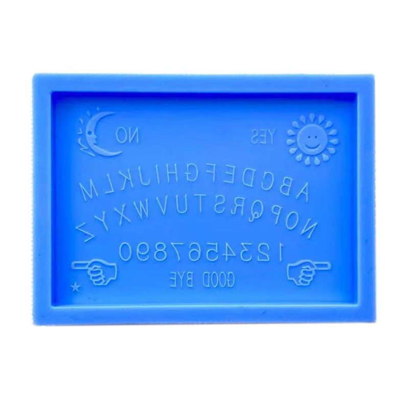 Glitter Witchcrafts Psychic Board Epoxy Resin Mold 26 English Letters Rectangular Plate Silicone Mould DIY Crafts Ornaments Tool