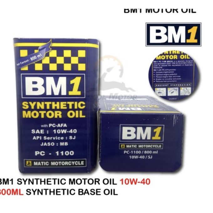 Oli Mesin Motor Matic Bm 1 One 800 Ml Pc 1100 Sae 10W 40 Original Kode 057