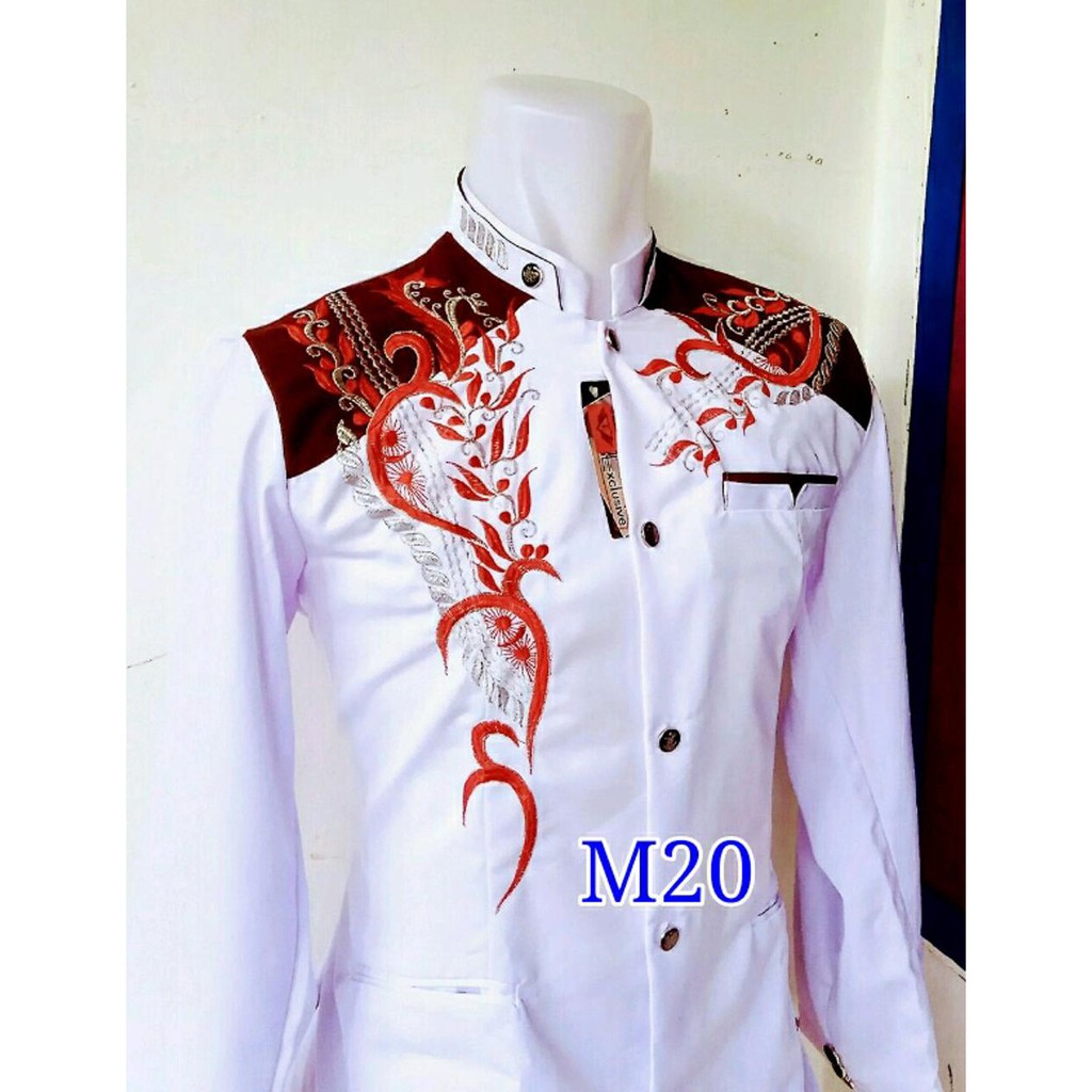 Hot Sale Jasko Putih Kombinasi Merah Bordir
