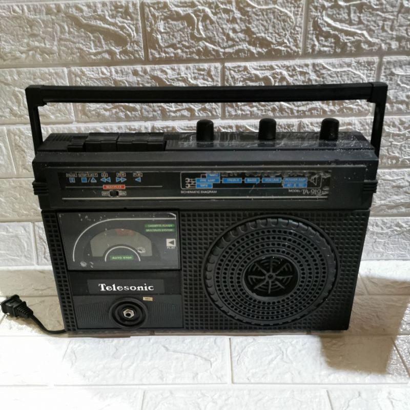 TELESONIC TA 919 VINTAGE WOODEN RADIO FM MW SW KAYU JADUL ANTIK AC DC BISA PAKAI LISTRIK BATERAI