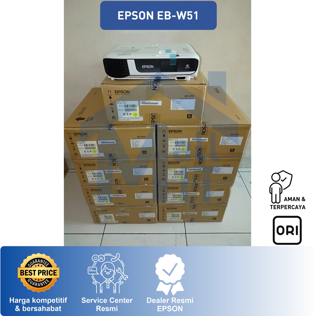 PROYEKTOR EPSON EB-W51 EB W51 W 51 WXGA GARANSI RESMI PENGANTI W41 EB-W41