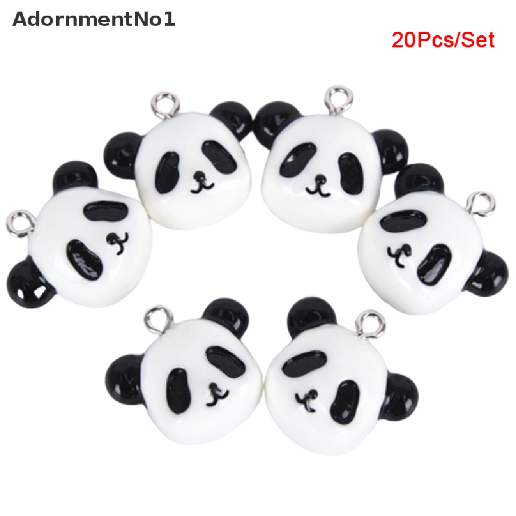 (AdornmentNo1) 20pcs / Set Liontin Bentuk Panda Bahan Resin Untuk Kerajinan Tangan DIY