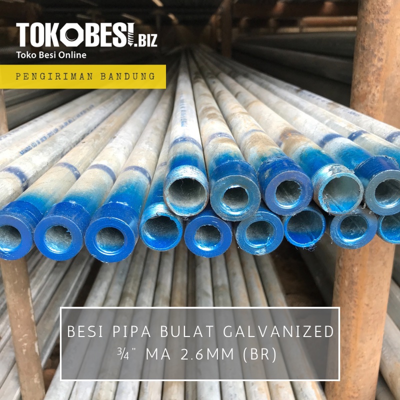 Besi Pipa Bulat Galvanized ¾"ma 2.6mm (br)