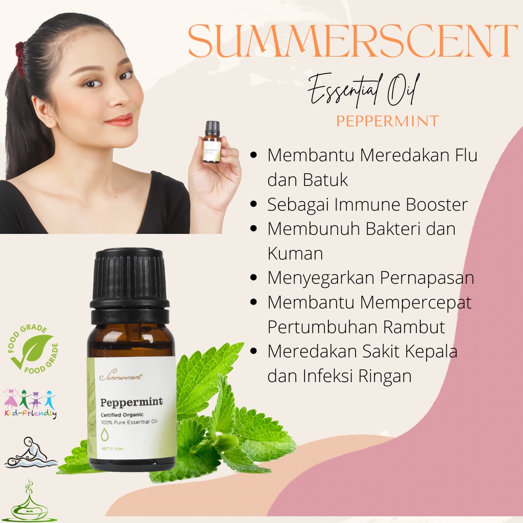 SUMMERSCENT Essential Oil Aromatherapy Aroma PEPPERMINT Pengharum Ruangan Esential Oil Aromaterapi