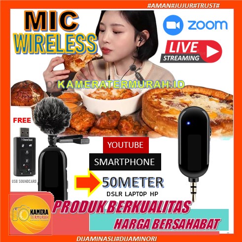 Microphone Mic Clip On Wireless VLOG ASMR Kamera DSLR Smartphone