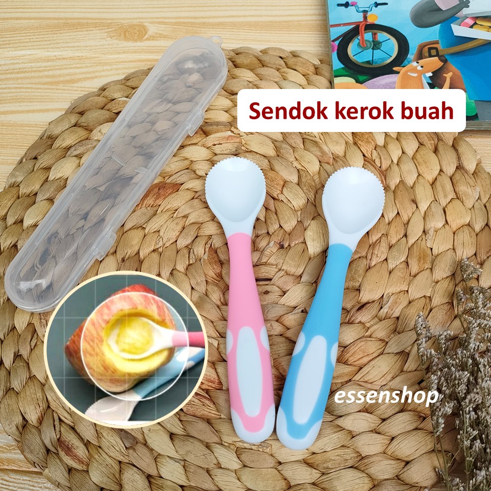 mpasi perlengkapan makan bayi Sendok makan bayi kerok buah FREE BOX