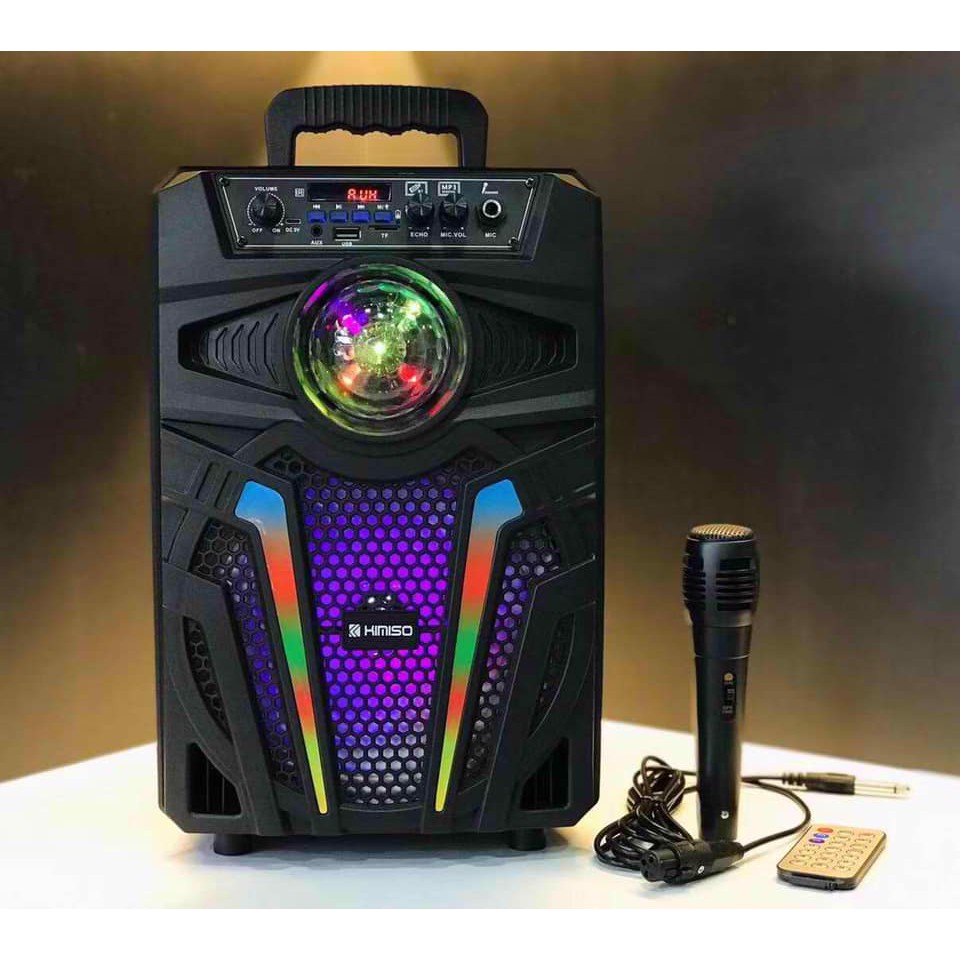 Speaker Karaoke 8&quot; QS-4813 Free Mic Extra Bass Speaker Bluetooth 8 inch Player BT / USB / TF Card / Radio Fm