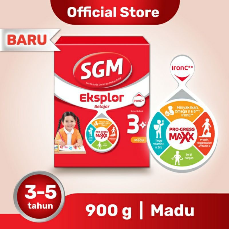 SGM 1+, 3+ MADU VANILA 900GR