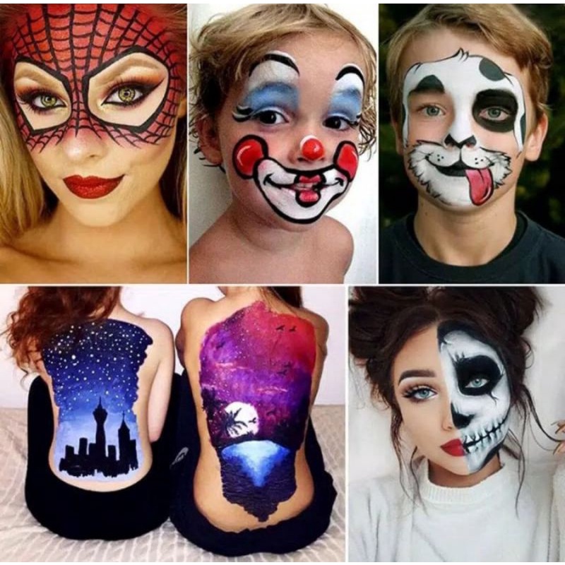 

12 WARNA CAT MINYAK FACE/ FACE PAINTING/BODY PAINTING UNTUK PESTA