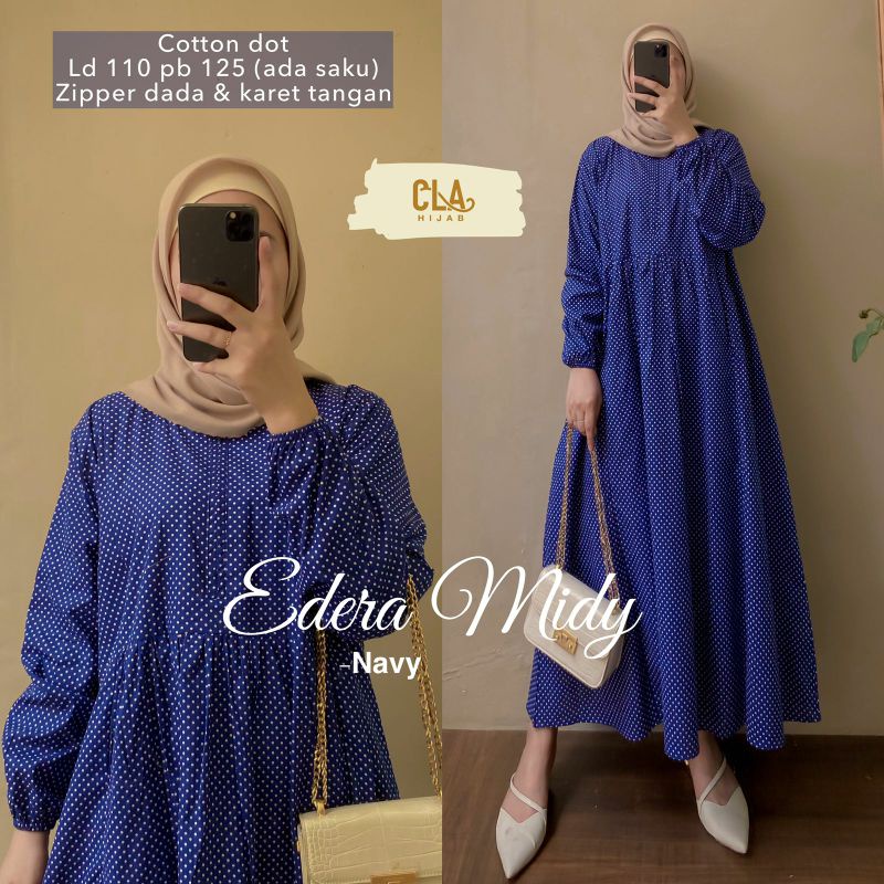 Edera Midy Dress by CLAhijab - Polka Dress
