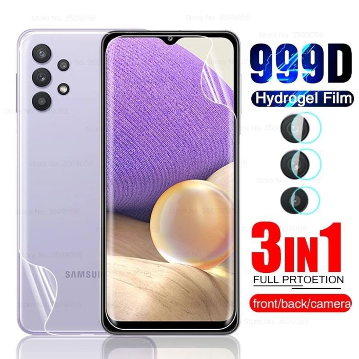 SAMSUNG A32 4G/5G A72 A52 A52s 5G A51 A71 A31 HYDROGEL FRONT & BACK & CAMERA GLASS 3in1