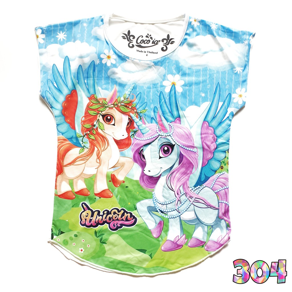 Coco Ice Kaos Anak Perempuan Unicorn