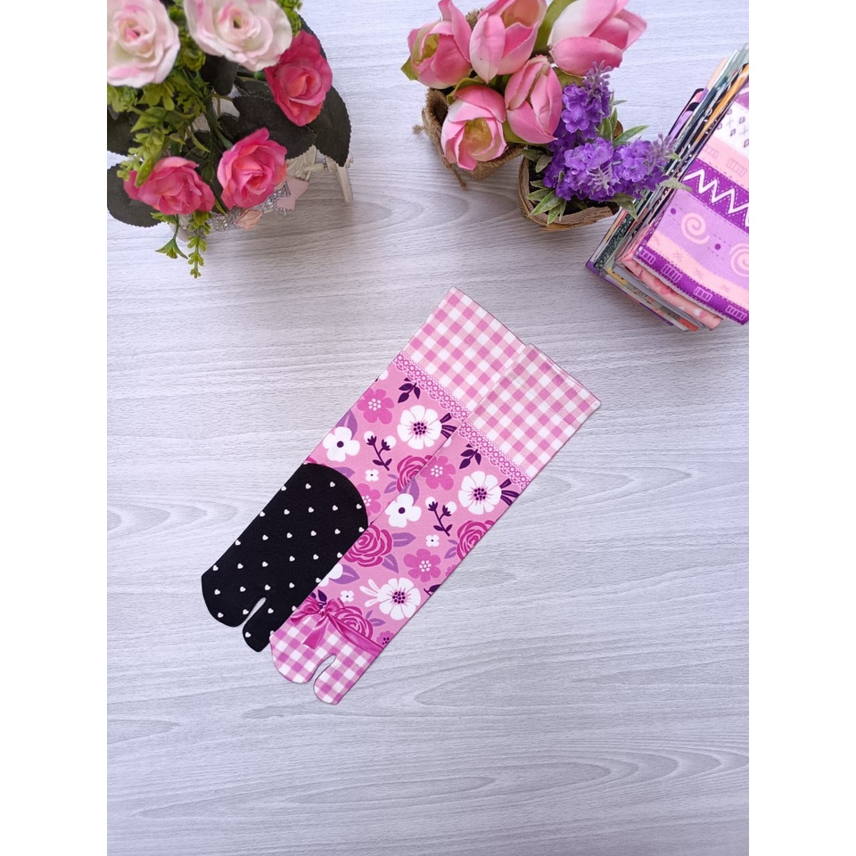 KAOS KAKI PRINTING MUSLIMAH DEWASA VERSI TELAPAK HITAM / KAOS KAKI JEMPOL PRINTING KAOS KAKI MUSLIMAH MOTIF-1