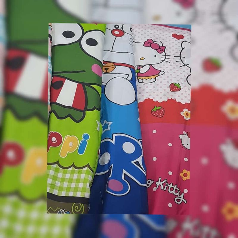 Bahan Kain Sprei Disperse Piyama Motif Tokoh Kartun Anak Lucu Katun Microtex Karakter Meteran