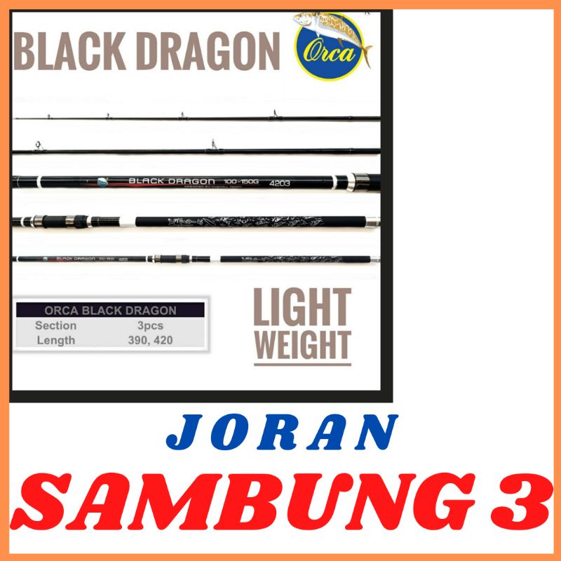 joran sambung 3 orca black dragon 390:420