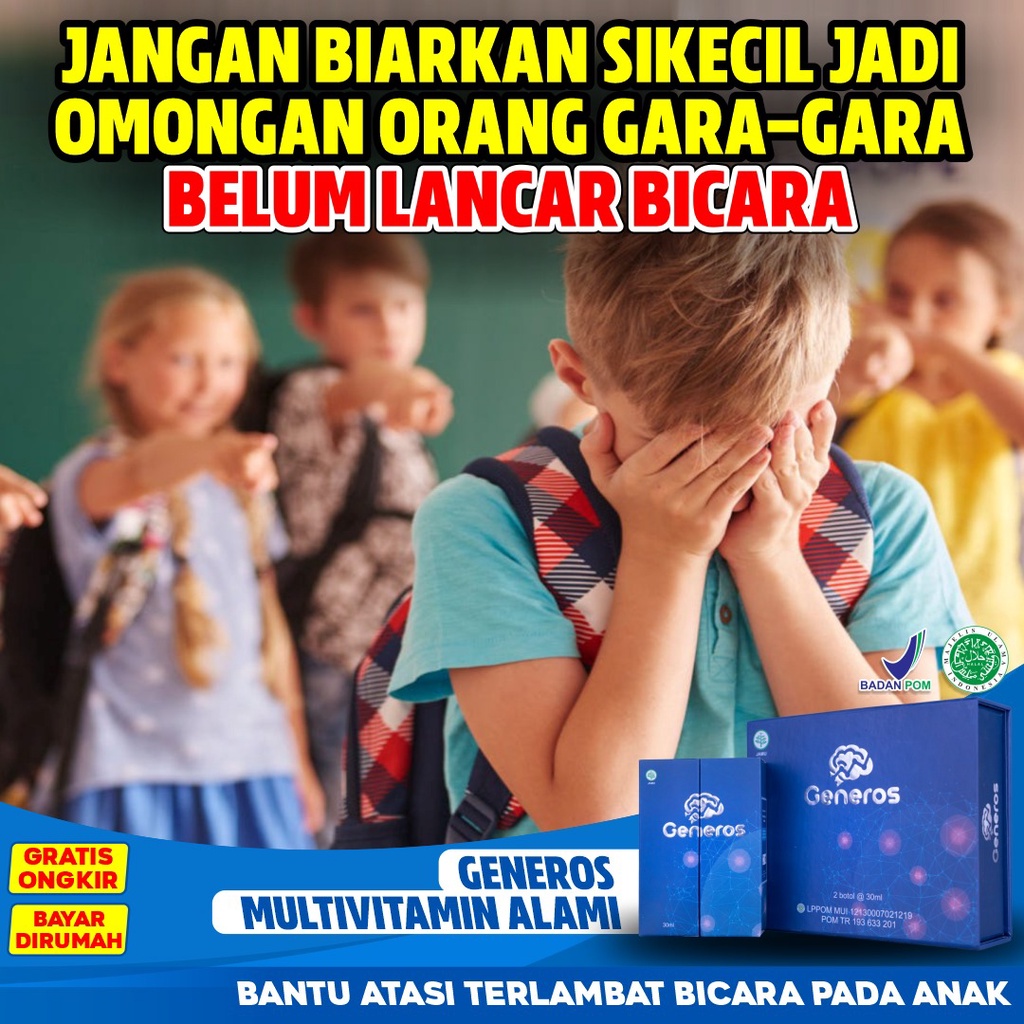 Generos - 100% Original Multivitamin Nutrisi Otak Tuntaskan Speech Delay Autis Hiperaktif &amp; Tingkatkan Daya Ingat Penambah Kecerdasan Anak Isi 30ml