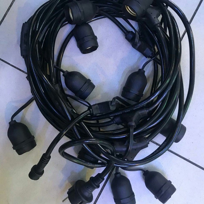 Set Kabel 10Meter 10M Fitting Kuningan Fiting Lampu Gantung Cafe Hias Dekorasi Anti Air