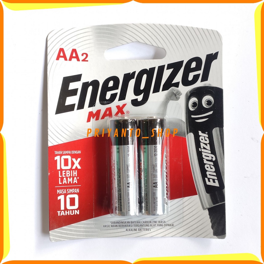 BATERAI ENERGIZER MAX AA A2 E91 BP2 LR 6 1.5V ASLI ISI 2 ORIGINAL