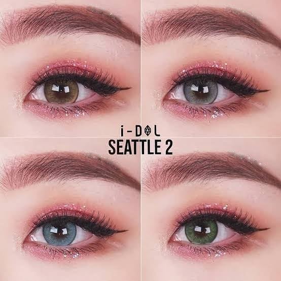 Softlens i-DoL Seattle 2 (Princess Idol) Warna Cool Gray Honey Brown Marine Blue Tropical Green