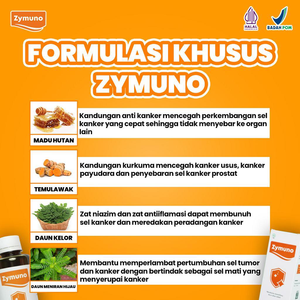 ZYMUNO - Vitamin Herbal Bantu Atasi Nyeri Haid Tingkatkan Daya Tahan Tubuh Bantu Proses Penyembuhan Kanker Imun Jaga Kesehatan Tubuh Cegah Flu Demam Batuk Masalah Pencernaan Isi 200ml