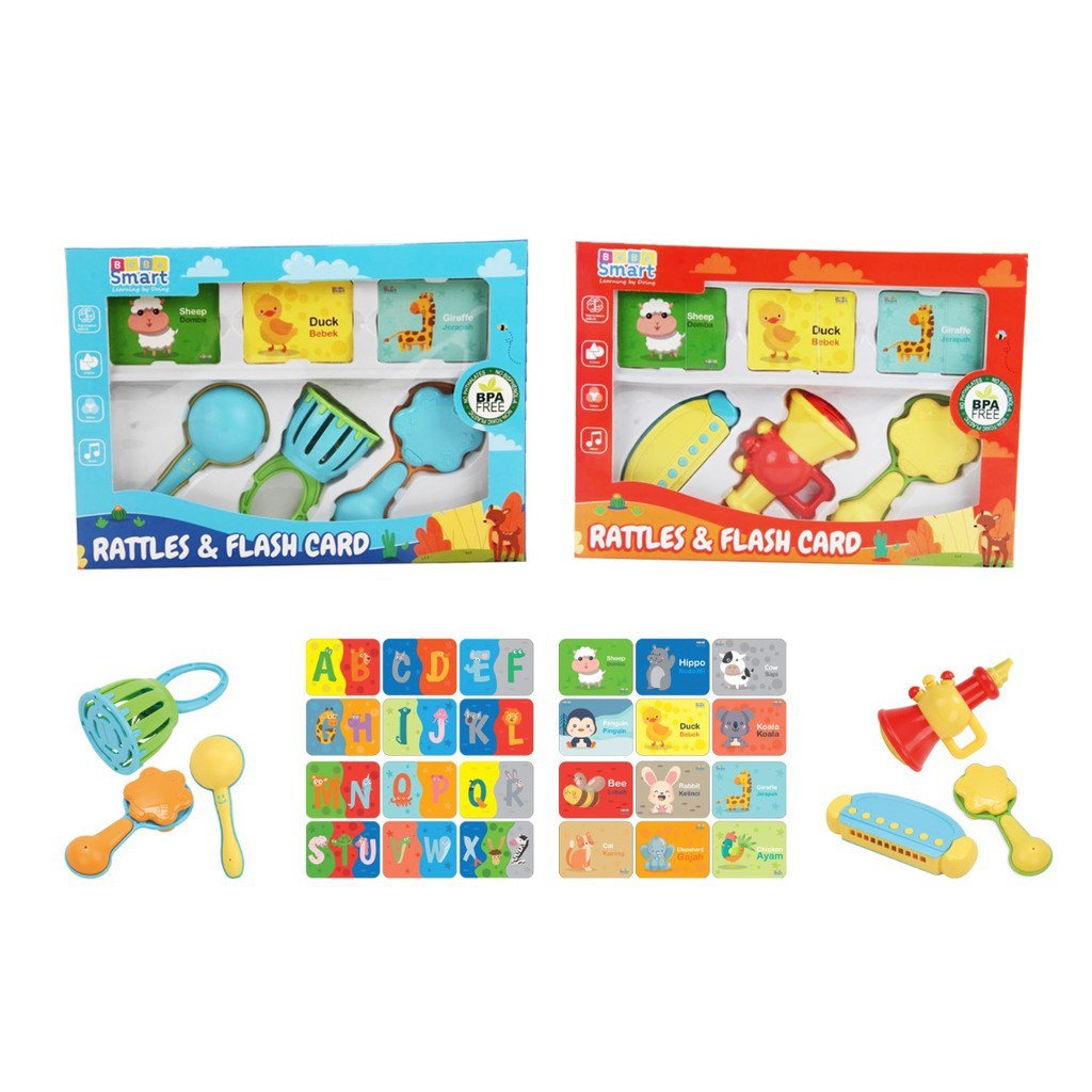 Bebe Smart Rattles and Flash Card Mainan Gigitan Bayi