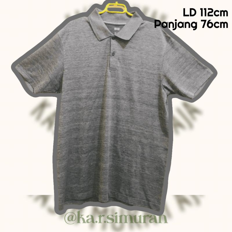Kaos Polo Dry-Ex Pria Uniqlo Abu / Polo Shirt Dry-Ex Men Uniqlo Gray Original