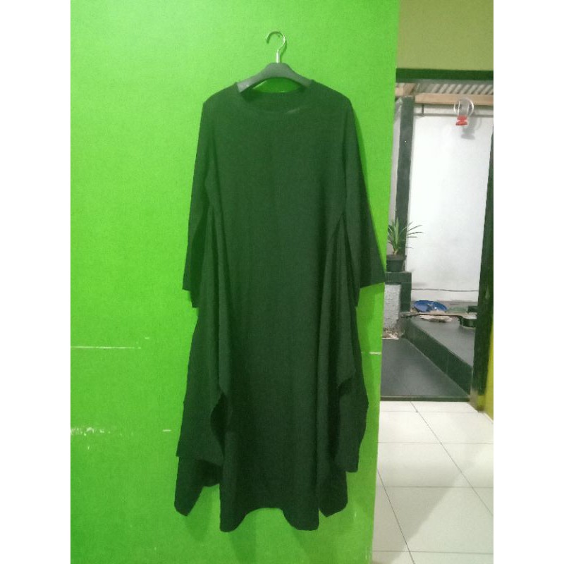 pakaian wanita gamis hitam polos ld 120 model lilit preloved