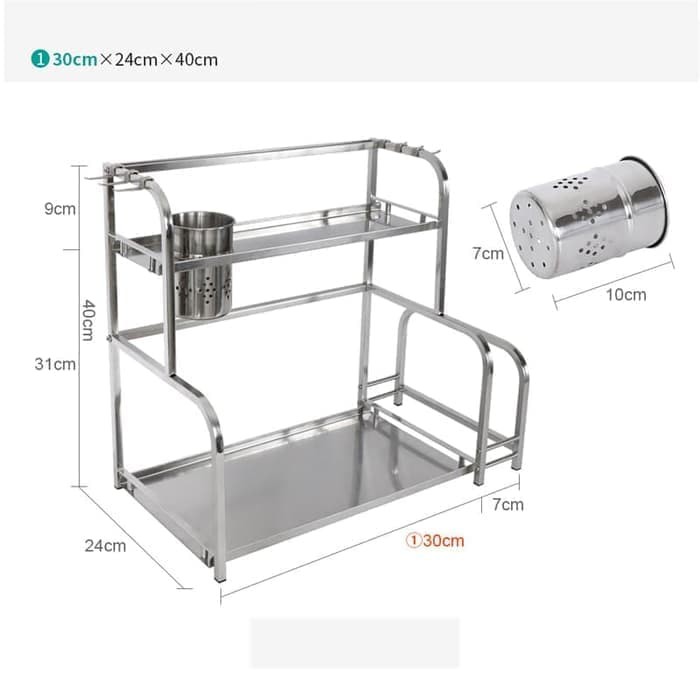 

SALE | MICOE Rak Dapur Stainless Steel Rak Pisau Rak 2 Lantai Rak