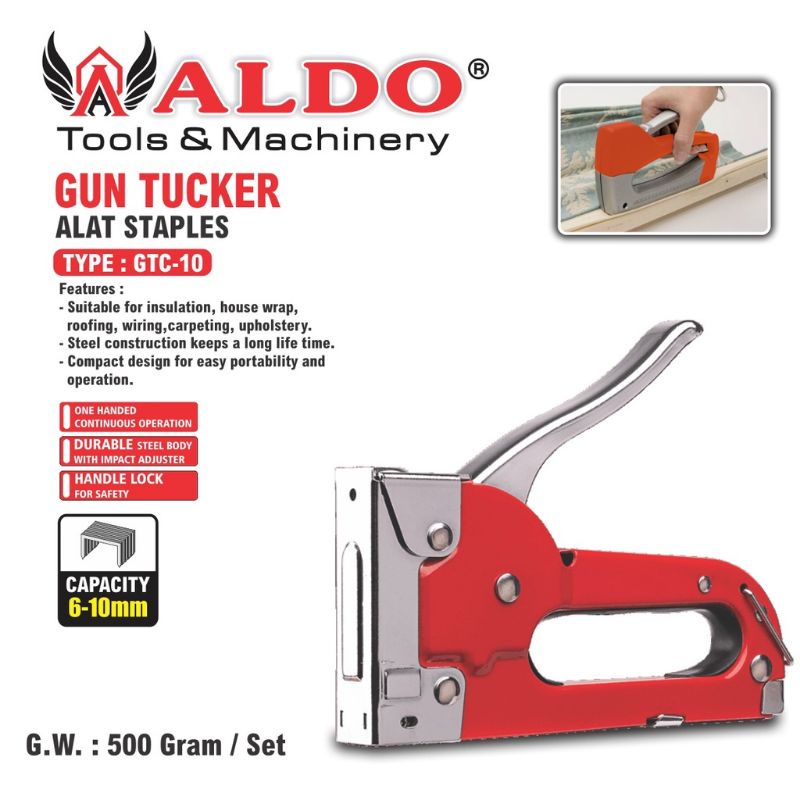 

GUN STAPLES ALDO GTC 10 / ALAT STAPLES TEMBAK BESI GTC-10 / GUN TUCKER 6 -10MM