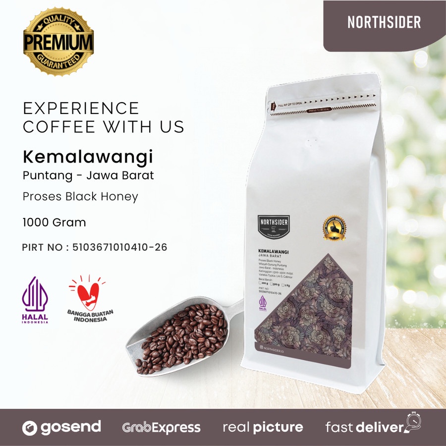 BIJI KOPI ARABIKA KEMALAWANGI BLACK HONEY 1KG NORTHSIDER COFFEE - BIJI KOPI