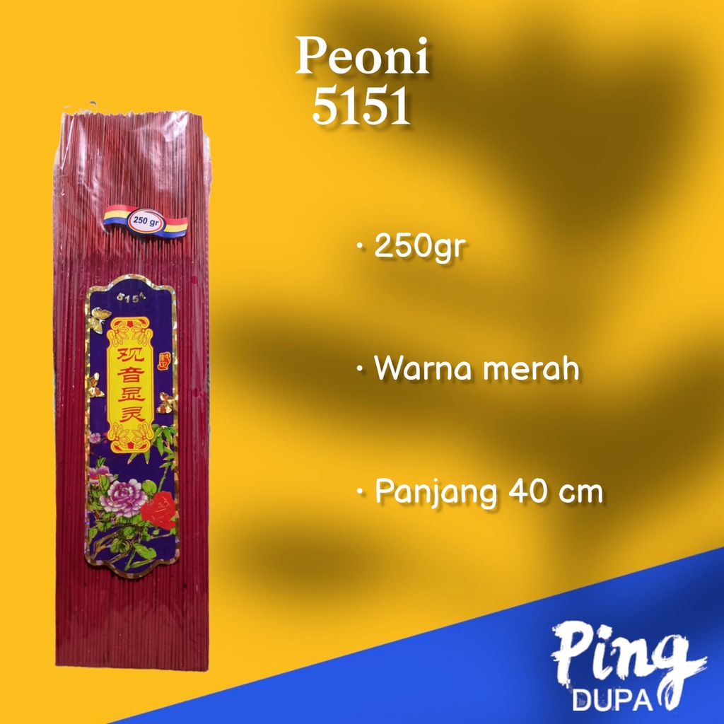 Dupa Hio Aromaterapi  Bunga Peoni 5151 Legendaris 250gr Kualitas Import