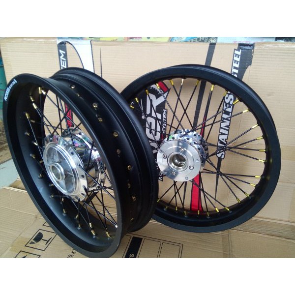 BRILIANT Velg set Tapak lebar motor Vixion new dan vixion lama.velg merk Rossi 250x17 350x17.suda