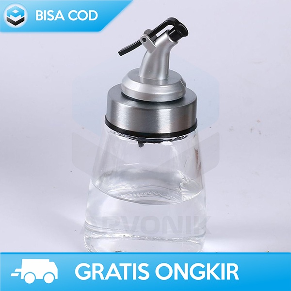 BOTOL MINYAK OLIVE 180ML KACA OIL BOTTLE STAINLESS STEEL 192 SILVER