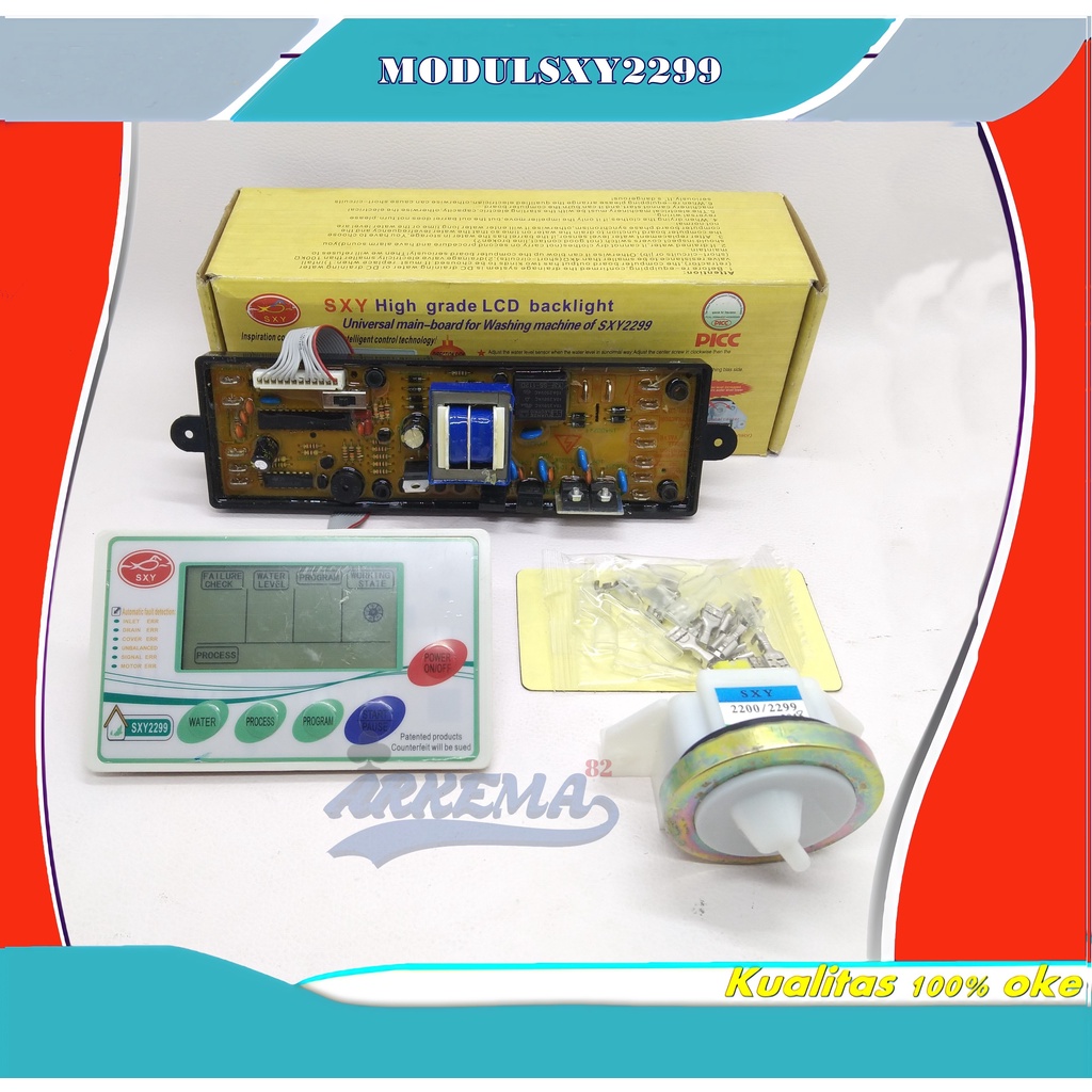 PCB MODUL MESIN CUCI UNIVERSAL SXY 2299 LAYAR DISPLAY | MODUL MULTI MESIN CUCI TOP LOADING 1 TABUNG