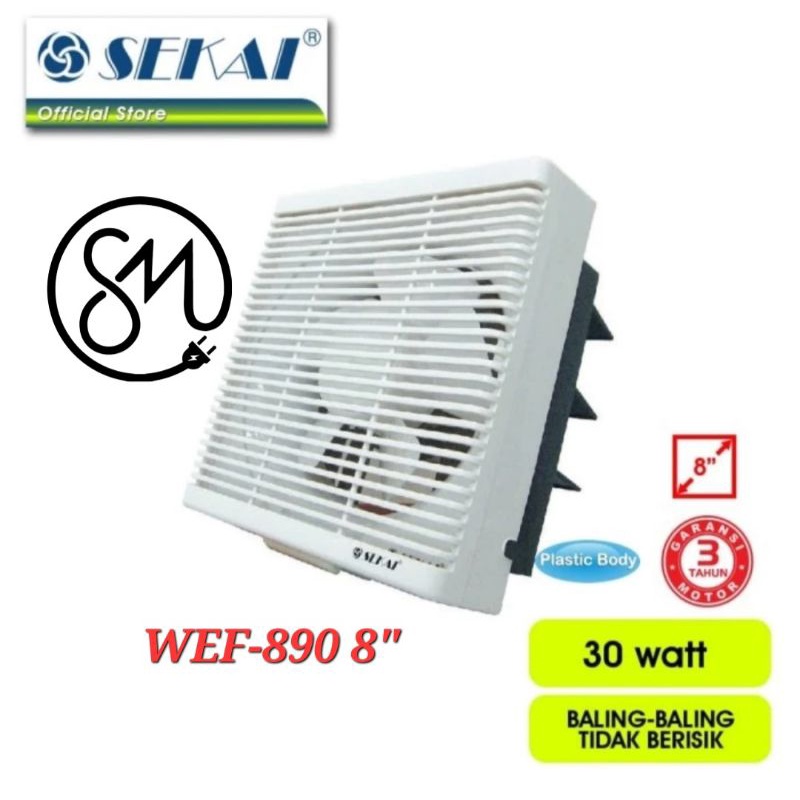 Exhaust fan dinding sekai WEF-890 WEF890 8 inc hexos